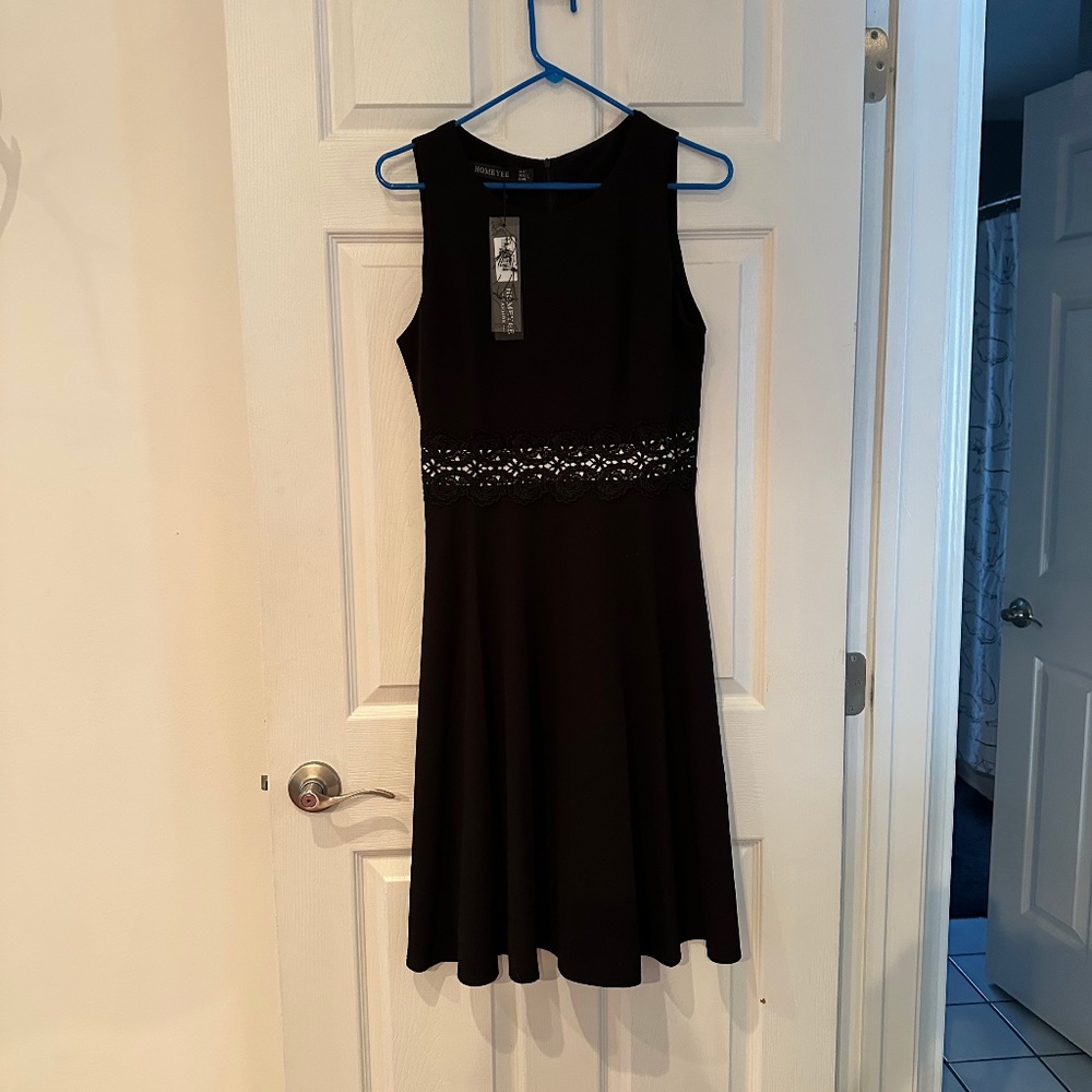 NWT Women's Cocktail A-Line Embroidery Dress